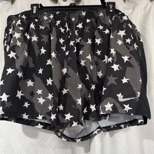 Nike Dri Fit Women’s Black/white Stars Lined Running Shorts- Size 3x
